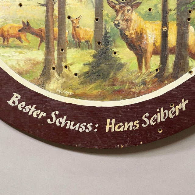 Vintage Honor Target With Forest Scene, Germany 1964 For Sale - Image 6 of 7