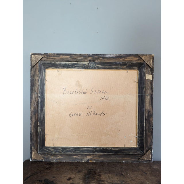 1968 Mid-Century Modern "Brown & Black" Vintage Still Life Oil Painting by Swedish Artist Gunnar Hållander (1915-1980), Framed For Sale - Image 12 of 12