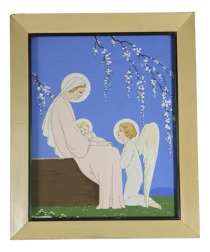 Giovanni Meschini, Madonna and Child, 1920s, Pochoir Print
