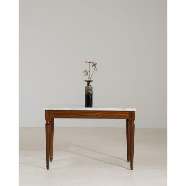 Mid 20th Century France Louis XVI White Wood Coffee Table For Sale In Greensboro - Image 6 of 11