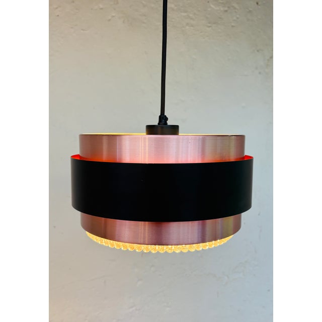 Saturn Pendant Lamp in Copper and Black Metal by Jo Hammerborg for Fog & Mørup, 1960s For Sale - Image 6 of 14