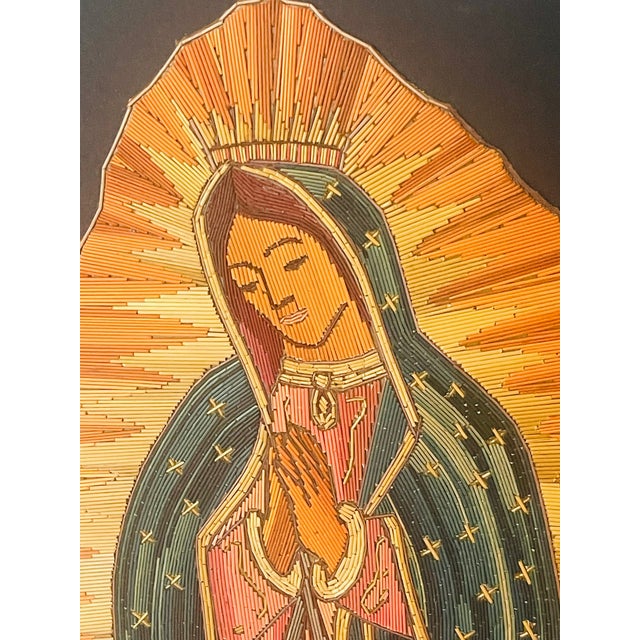 1920s 1920s South American Folk Art St Maria Art Collage in Straw For Sale - Image 5 of 5