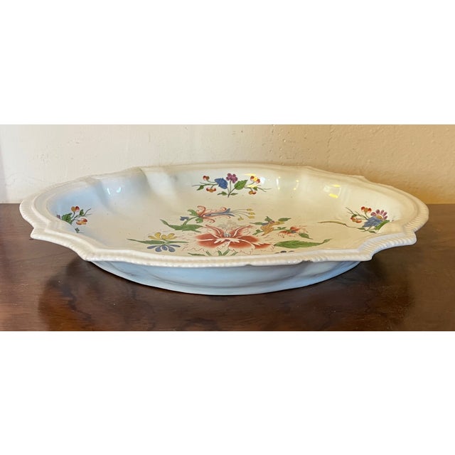 Ceramic Antique 18th Century Italian Tulipano Doccia Porcelain Oval Bowl For Sale - Image 7 of 8