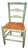 1920-30 Americana/Country Rustic Ladderback Small Side Chair, Painted Wood in Colonial Green With Woven Rush Seat For Sale