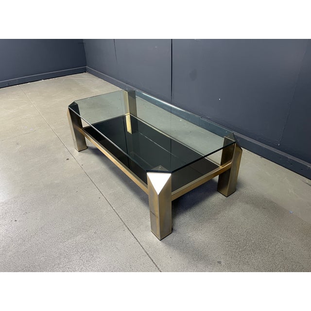Vintage 23kt Gold Plate Coffee Table from Belgochrom, 1970s For Sale - Image 6 of 11