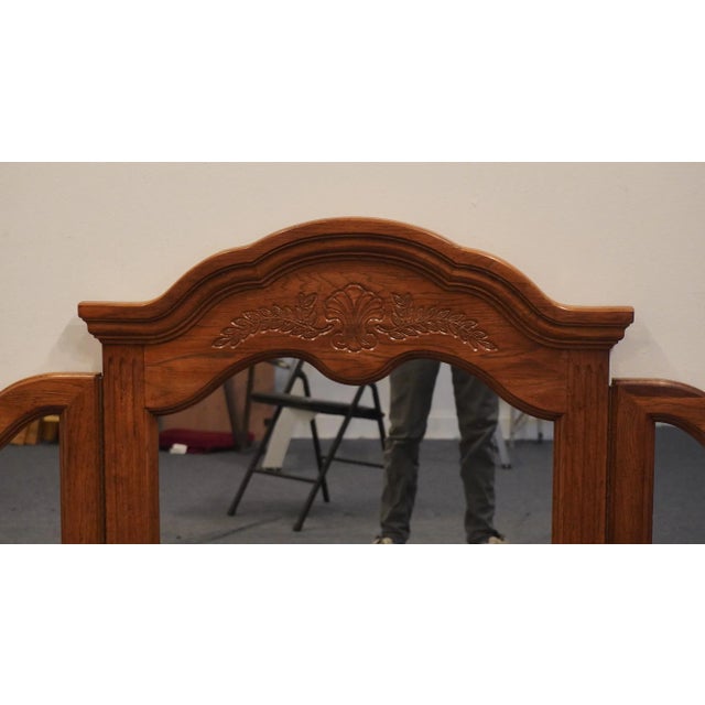 Late 20th Century Stanley Furniture Country French Style 56" Tri-View Dresser Mirror 361-060 For Sale - Image 5 of 10