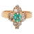 Late 19th Century Antique Victorian Emerald Diamond Ring 18k Yellow Gold Vintage 5.5 size 5.5 For Sale