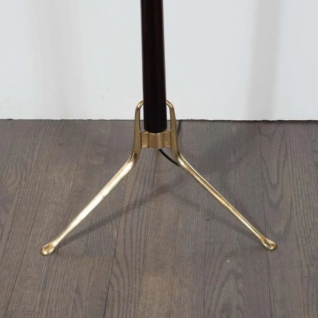 Mid-Century Modern Floor Lamp in Brass and Ebonized Walnut by Gerald Thurston For Sale - Image 12 of 13