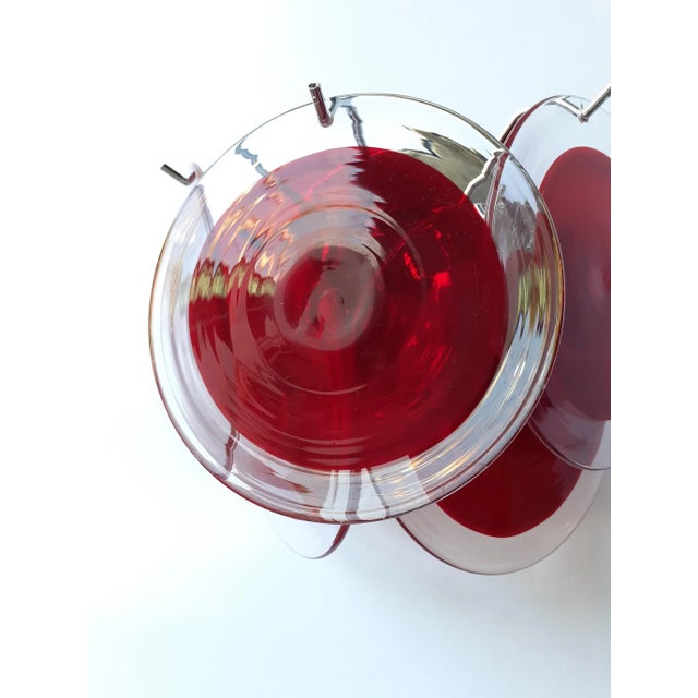 Metal Red Murano Glass Disc Wall Light Sconce from Simoeng For Sale - Image 7 of 12