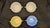 Hazel-Atlas Vintage 1940s Hazel-Atlas "Moderntone" Platonite Pastel Handled Cream Soup Bowls - Yellow & Blue Set of 4 For Sale - Image 4 of 8