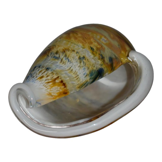 Vintage Decorative Art Glass Conch Shell For Sale