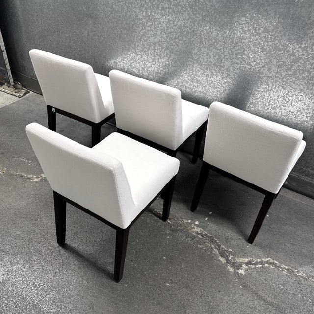 2010s Restoration Hardware Morgan Fabric Dining Chairs, Set of Four For Sale - Image 5 of 12