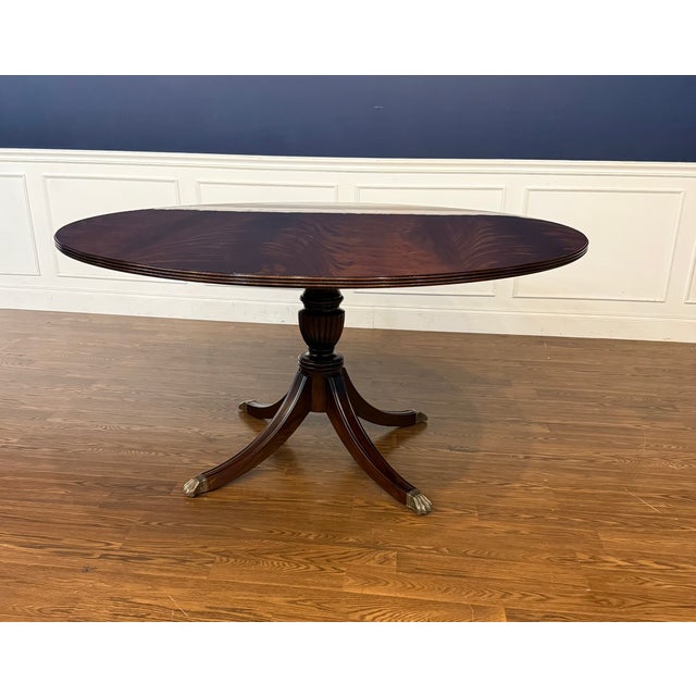 Traditional Georgian Style 60 Inch Diameter Mahogany Dining Table by Leighton Hall - Showroom Sample For Sale - Image 3 of 18