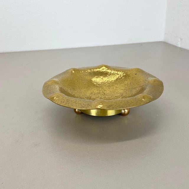 Vintage Brass Handmade Shell Plate, Austria, 1950s For Sale - Image 4 of 18