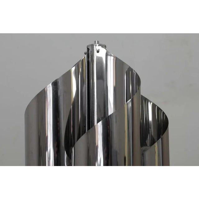 Silver Space Age Chrome Floor Lamp, 1970s For Sale - Image 8 of 9