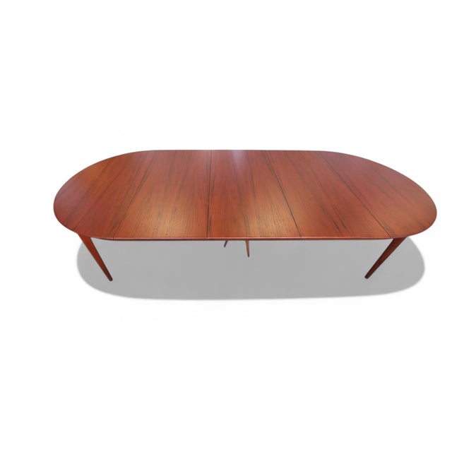 Round Extendable Dining Table in Teak by Henning Kjærnulf for Sorø Stolefabrik, Denmark, 1960s For Sale - Image 11 of 18