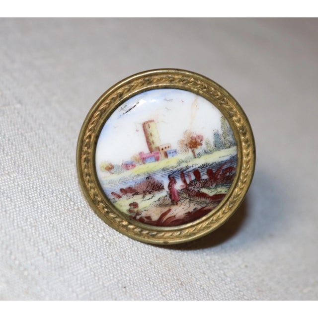 Up for sale is a very rare antique 18th century English curtain tieback. It's made of a gold gilded brass with a very...