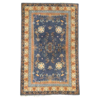 Vintage French Chinese Design Knotted Rug For Sale