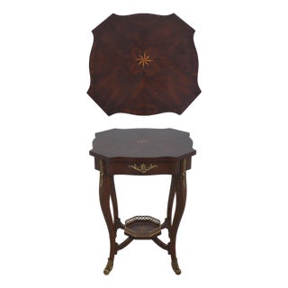 Maitland Smith French Louis XV Mahogany Lamp Table W. Brass Ormolu For Sale