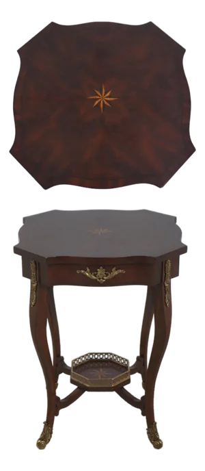 Maitland Smith French Louis XV Mahogany Lamp Table W. Brass Ormolu