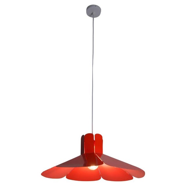Space Age Orange Pendant Lamp attributed to Vest, Austria, 1970s For Sale - Image 14 of 14