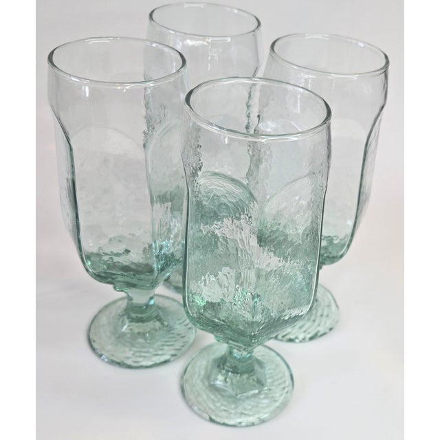 Late 20th Century Icy Green Goblets - Set of Four For Sale - Image 6 of 13