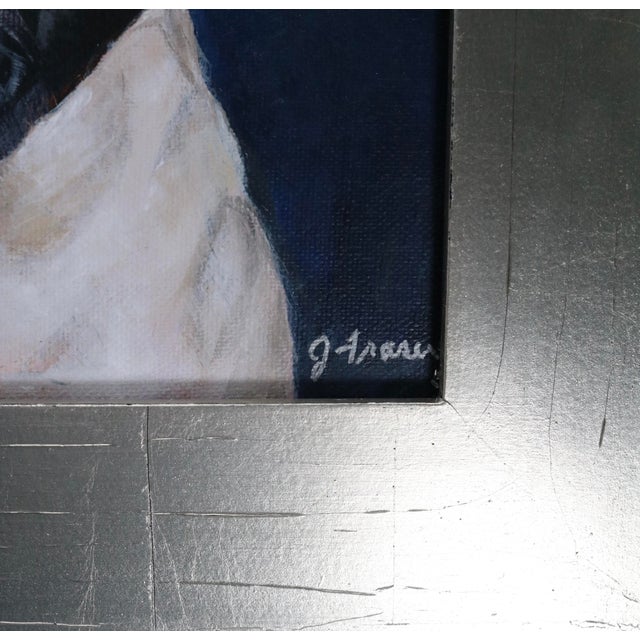 Boston Terrier Dog Portrait Oil Painting “Henry” Signed For Sale - Image 4 of 14