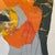 Lee Cox "Slam Dunk" Acrylic on Canvas, Small Framed Abstract Collage Painting in Orange, 2025 For Sale - Image 4 of 8