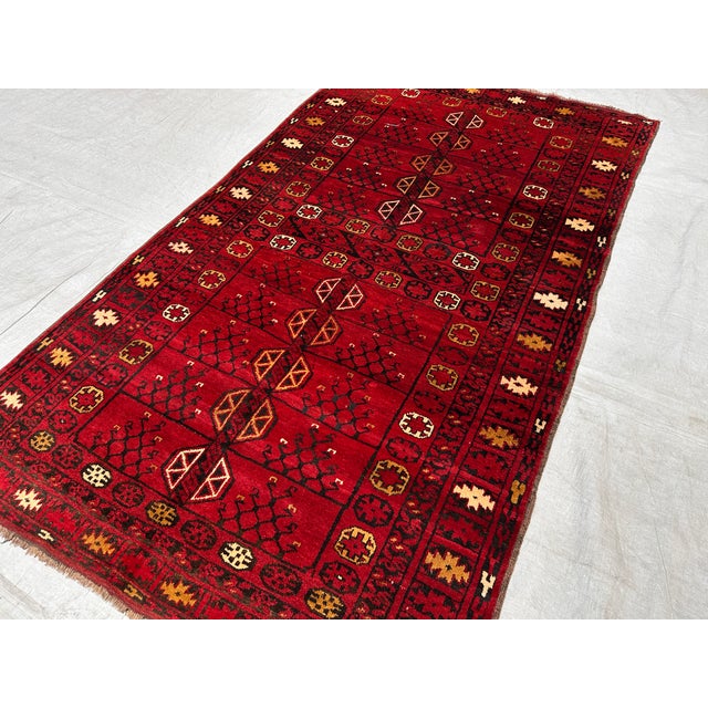 1980s Antique Ersari Turkmen Hand-Knotted Wool Rug - 7'9" X 4'6" For Sale - Image 5 of 12