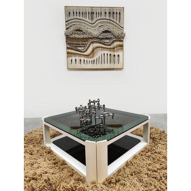 Vintage Space Age Italian Smoked Glass Coffee Table, 1970s For Sale - Image 4 of 10