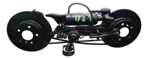 Industrial Black Motorcycle Sculpture