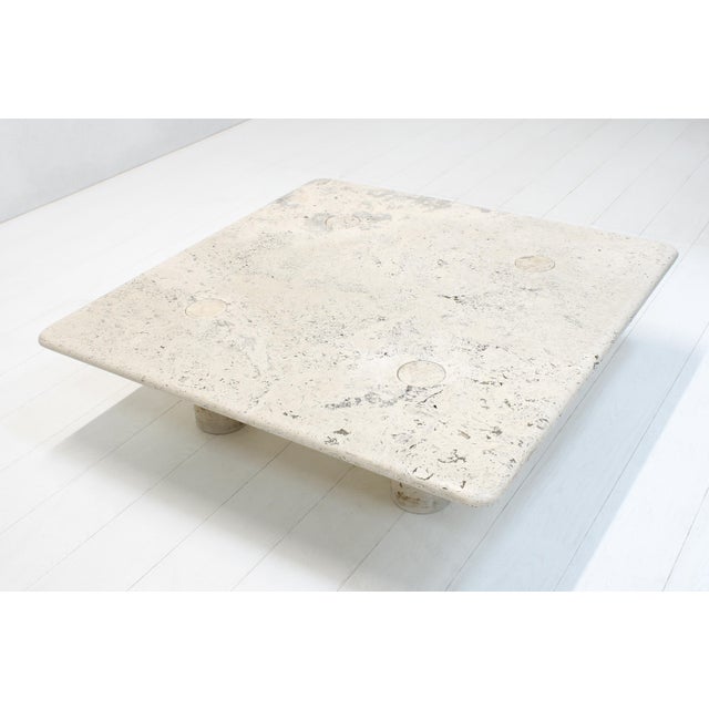 Mid-Century Modern Travertine Coffee Table by Angelo Mangiarotti for Up & Up, 1970s For Sale - Image 3 of 12