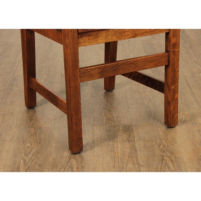 Antique Mission Oak Set of Five Dining Side Chairs For Sale - Image 9 of 12