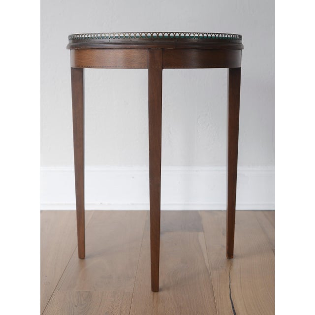 1950s French Louis XVI Style Bouillotte Round Side Table For Sale - Image 5 of 14