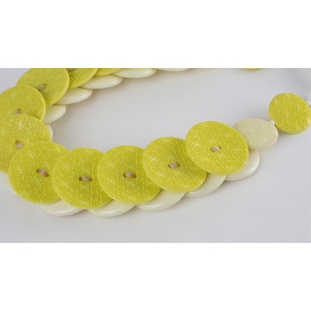 Yellow Angela Caputi Banana and Citrus Textured Resin Choker Necklace For Sale - Image 8 of 12