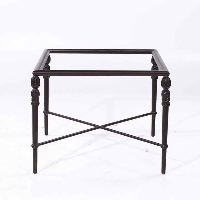 Late 20th Century Michael Taylor Montecito Collection Metal and Glass Side Table For Sale - Image 5 of 7