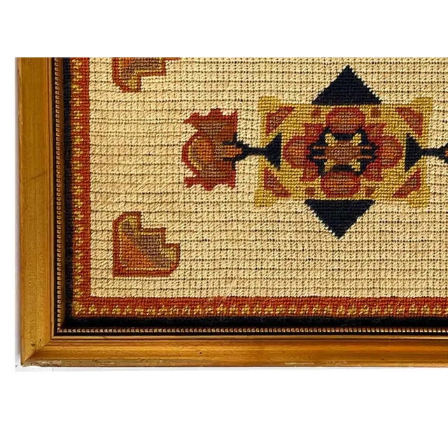Mid 20th Century Mid Century Needlepoint in Gold Frame For Sale - Image 5 of 7
