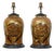 Pair of 1880s English Stoneware with Coat of Arms Made into Wired Table Lamps For Sale