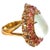 Bochic “Orient” Aqua, Tanzanite & Tourmaline Cluster Ring Set 18K Gold & Silver, Size 4.5 For Sale