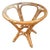Restored MCM Modernist Rattan Hourglass Round End Table W/ Glass Top For Sale