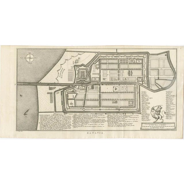 Antique Map of Batavia by Van Schley, 1750 For Sale