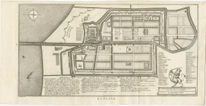 Antique Map of Batavia by Van Schley, 1750