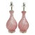 Pair of Vintage Rose Murano Glass Lamps For Sale