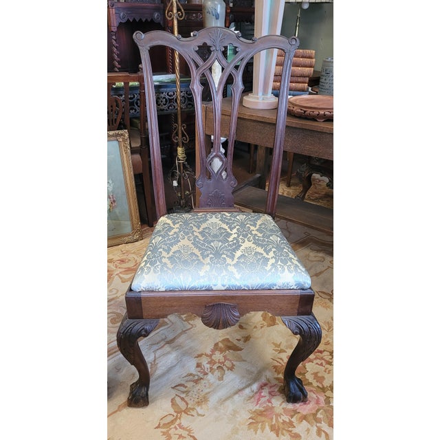 Pair of 19th Century Chippendale Chairs For Sale - Image 9 of 11