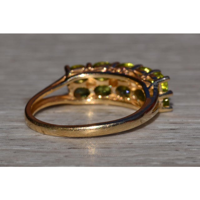 The Clayton: Stackable Peridot and Diamond Band in Yellow Gold For Sale In Philadelphia - Image 6 of 10