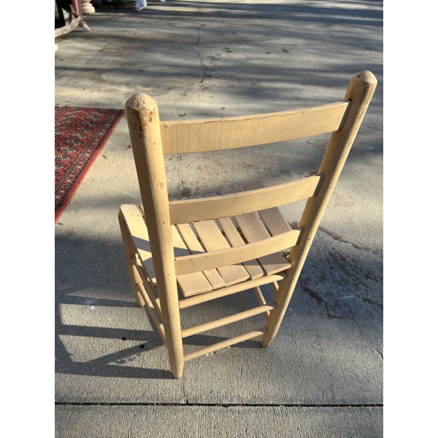 Up for consideration is a cream colored wooden side chair. This would look perfect in any home and is great for the...