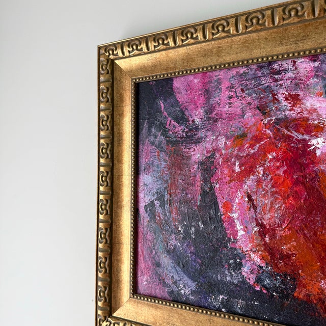 "Cosmic 528" Abstract Impasto Oil Painting, Signed Helena For Sale - Image 4 of 5