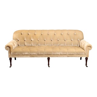 Early 21st Century Regency Style Tufted Mahogany Sofa For Sale
