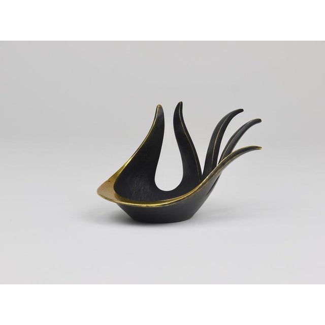 Sculptural Brass Hand Bowl by Walter Bosse for Herta Baller, Austria, 1950s For Sale - Image 3 of 13