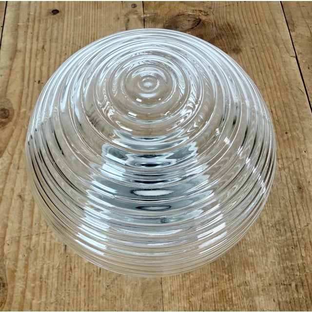 1970s Vintage White Porcelain and Glass Ceiling Light, 1970s For Sale - Image 5 of 13